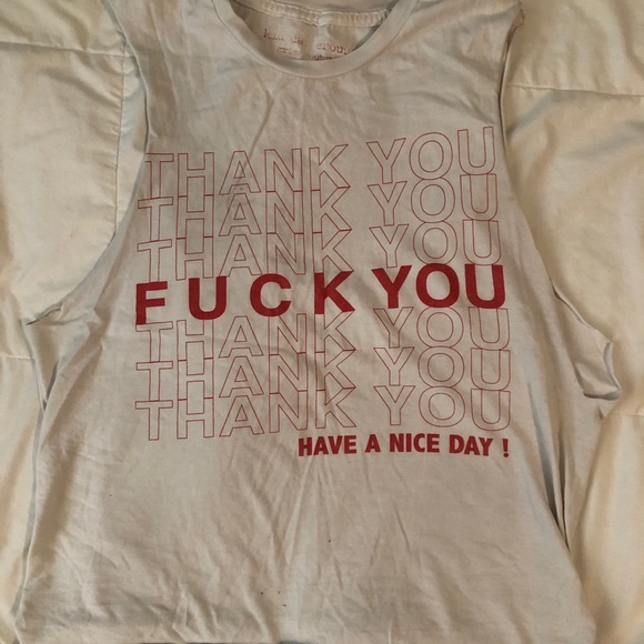 Urban Outfitters Tops - Urban Outfitters White Tank Top with Red Graphic Text